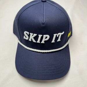 NWT!  ⛳️Masters "SKIP IT" GOLF HAT (BLUE W/WHITE BRAIDED TRIM AND MASTERS LOGO)